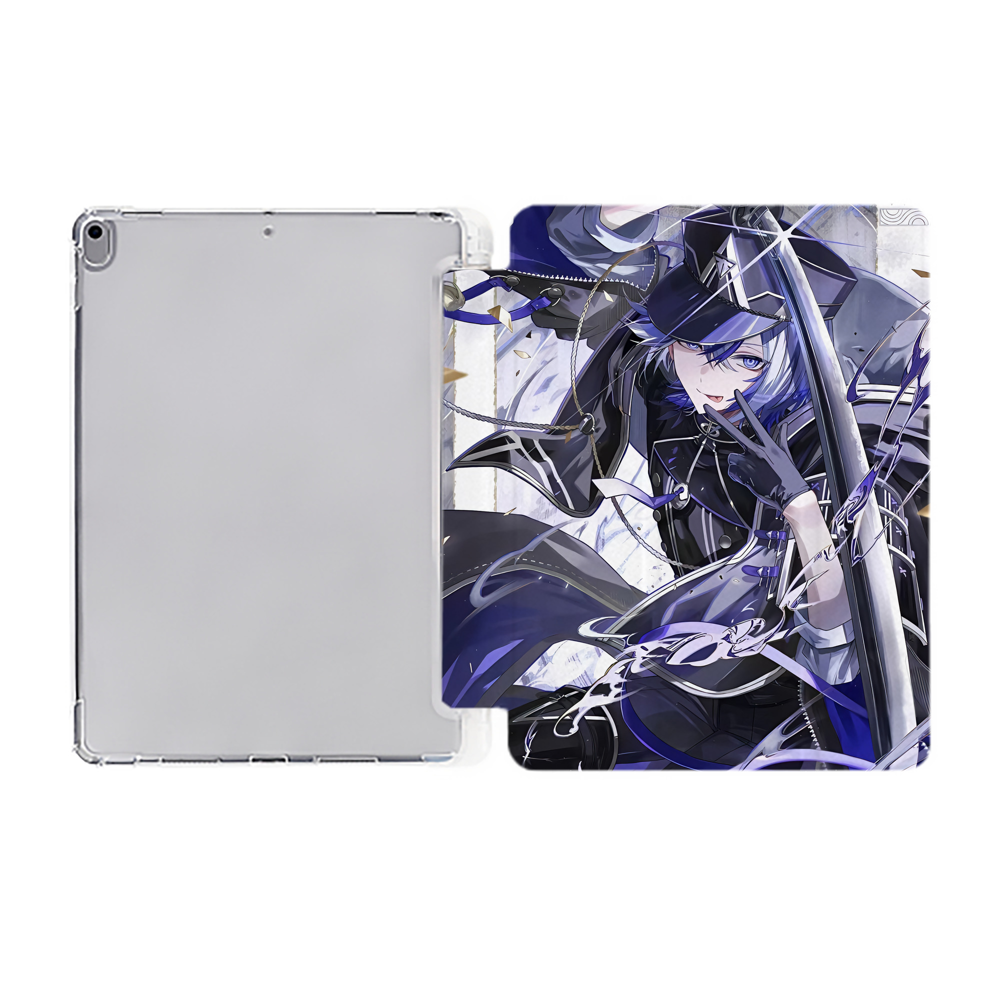 （画像用） 刀剣乱舞 Touken Ranbu IPad ケース ペン収納付き 三つ折りスタンド PUレザー×シリコン 対応機種9.5/10.5/10.9インチ